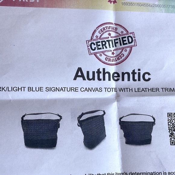 Coach Navy Blue LeatherWare Sig Canvas Tote w/Leather Trim & Silver-Toned HW - Picture 15 of 16